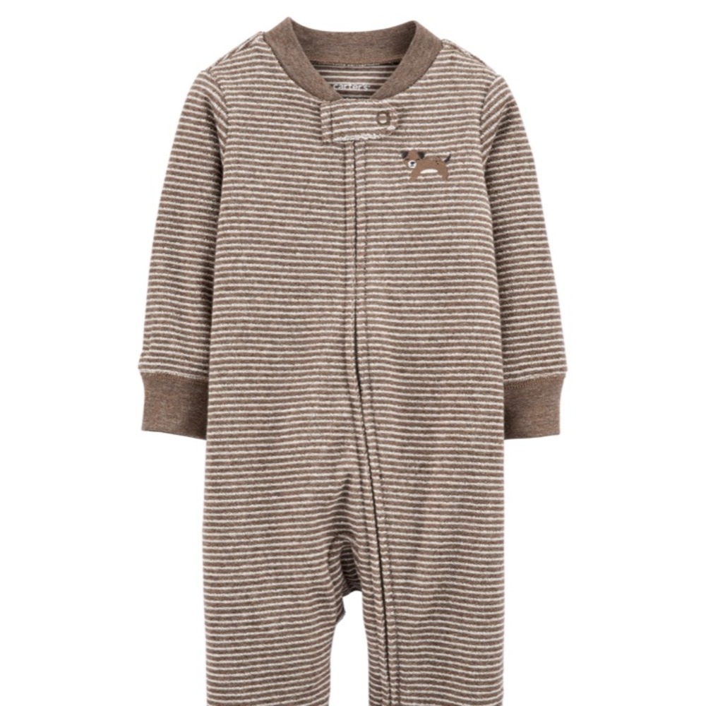 NWT Carter’s brown dog 2-way zipper pajamas 9m
